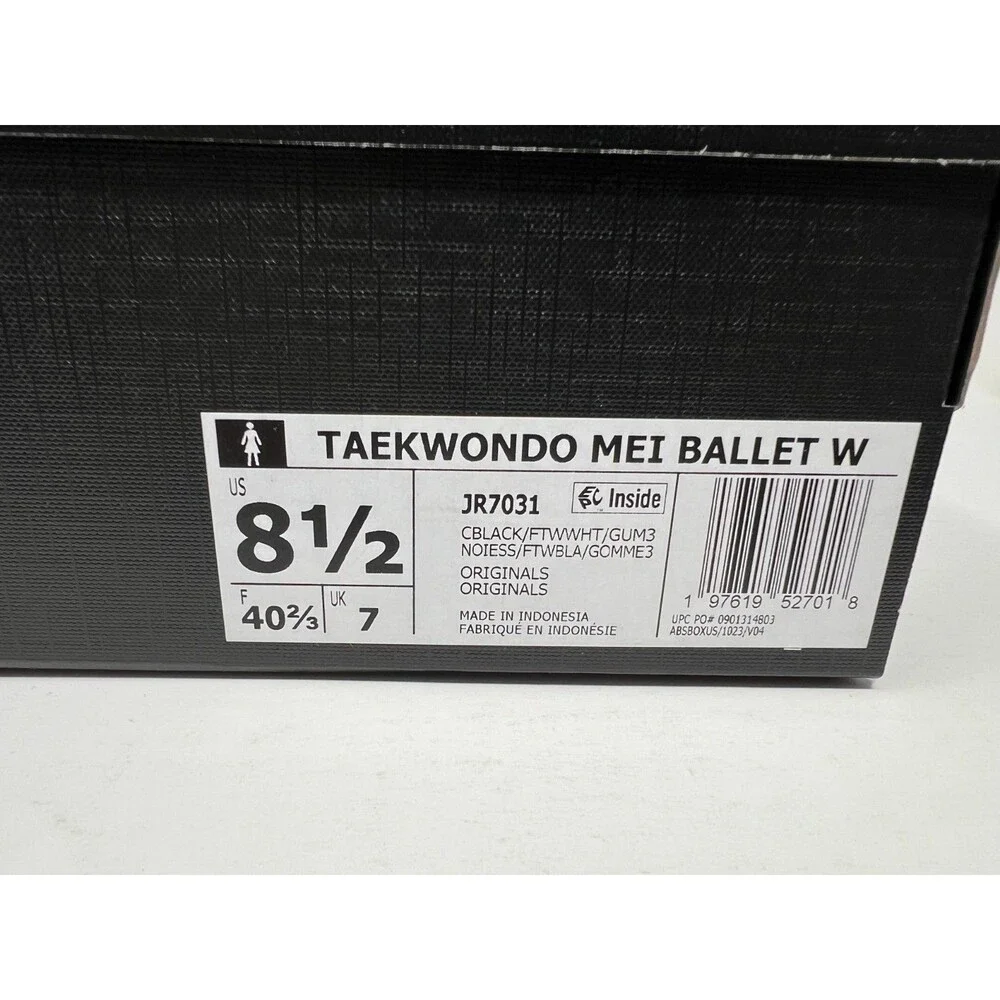 adidas Taekwondo Mei Ballet Black White Shoes Womens Size 8.5 JR7031 - Picture 7 of 9